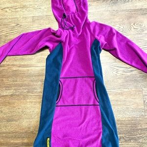Melanzana hoodie dress for active outdoorsy folks